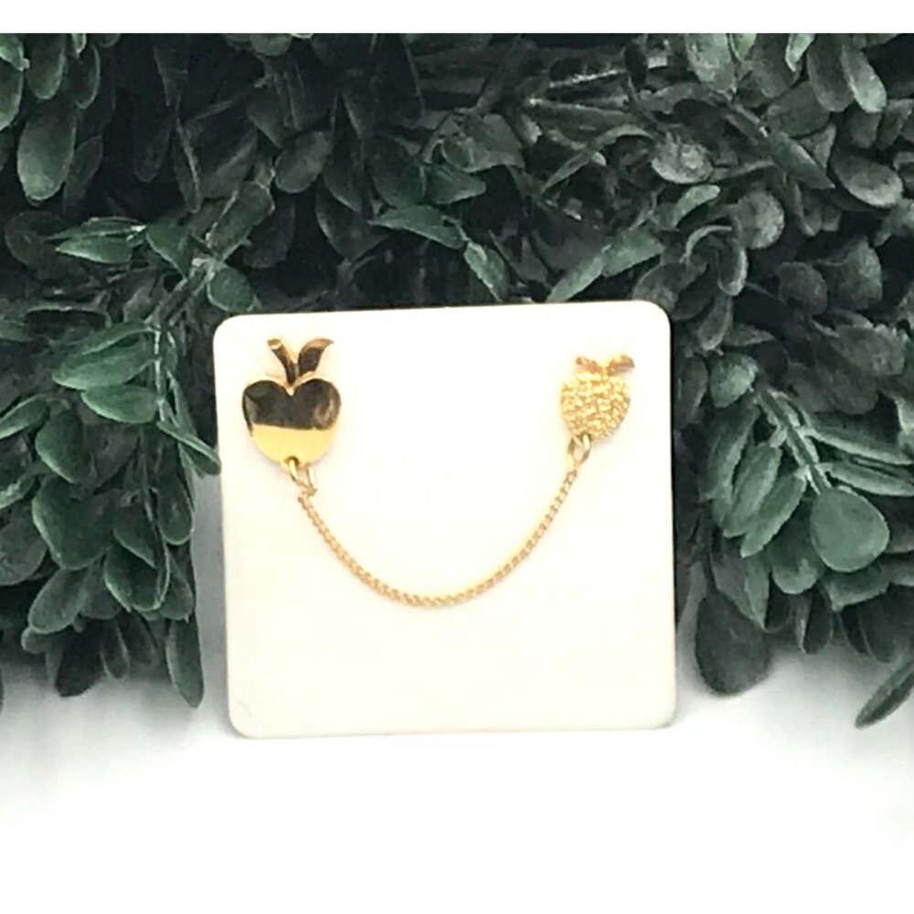 Vintage Apple & Berry Gold Chain Lapel Pins